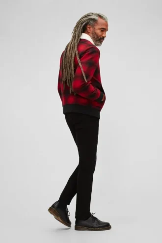 Bomber de lana con cuello de sherpa