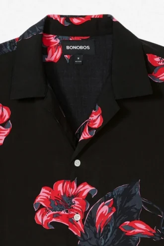 Camisa de cuello campestre de corte holgado, tallas grandes