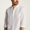 Camisa de lino sin botones para hombre para el día a día