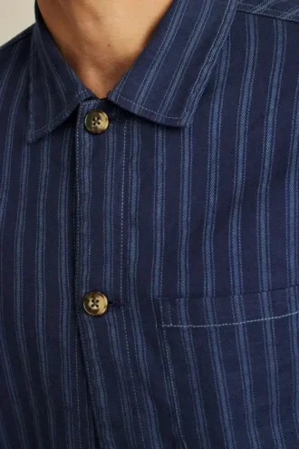 Camisa de lino y algodón elástico
