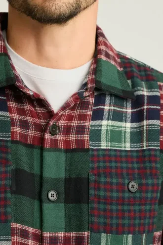 Camisa de patchwork para hombre de Bonobos | Algodón festivo de doble tejido