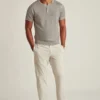 Camisas Henley de lino de manga corta