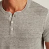 Camisas Henley de lino de manga corta
