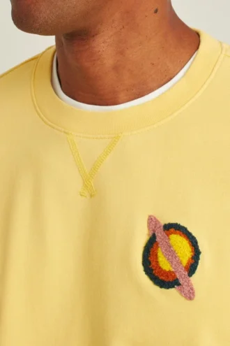 Camiseta de cuello redondo de felpa elástica