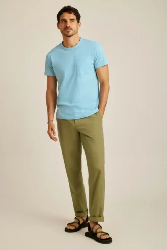 Camiseta de punto con efecto slub teñida en prenda y descolorida por el sol