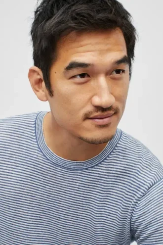 Camiseta de punto de lino: ligera, de manga larga y rayada