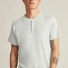 Camiseta Henley de lino de manga corta