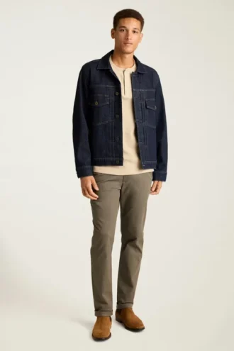 Camiseta Henley de tejido waffle