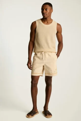 Camiseta sin mangas de malla de algodón