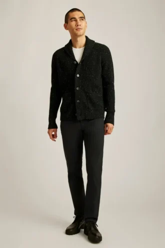 Cardigan con cuello chal Donegal