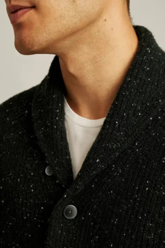 Cardigan con cuello chal Donegal