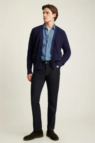 Cardigan de algodón de punto abierto