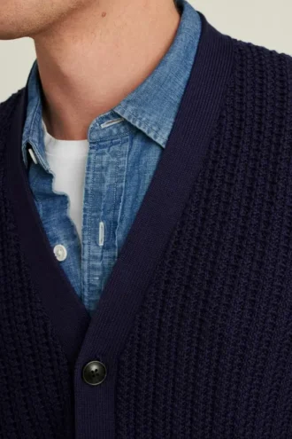 Cardigan de algodón de punto abierto