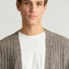 Cardigan de lino y algodón italiano para hombre