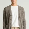 Cardigan de lino y algodón italiano para hombre