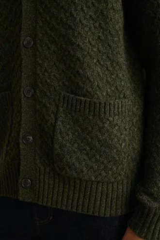 Cardigan de punto trenzado para hombre de Bonobos | Mezcla de merino, estilo tradicional