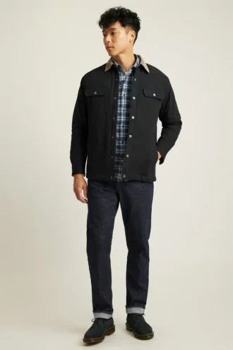 Chaqueta de lona con forro de felpa Teddy