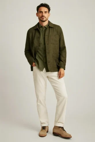 Chaqueta de trabajo de tweed británico