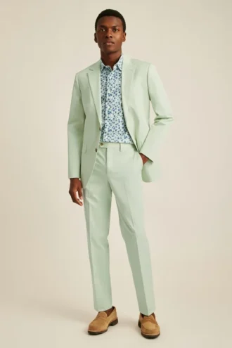 Chaqueta de traje de algodón elástico italiano