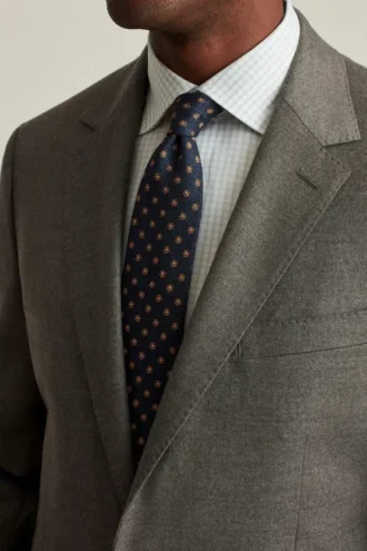 Chaqueta de traje de lana cepillada elástica italiana