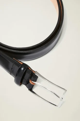 Cinturón de vestir de cuero de alto brillo para hombre