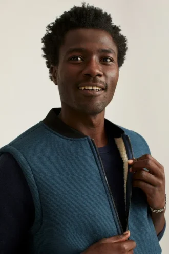 El chaleco con forro de sherpa