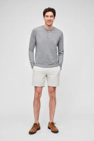 Henley de algodón y lino