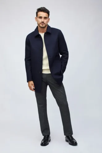Italian Wool Car Coat para hombre