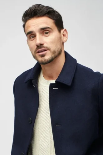 Italian Wool Car Coat para hombre