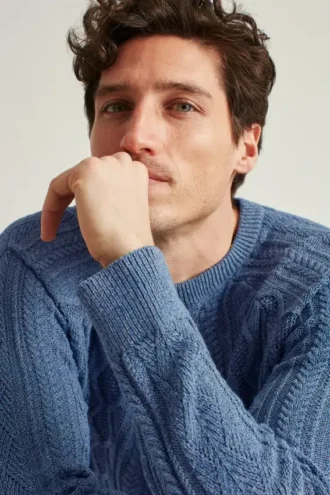 Jersey de algodón con trenzado