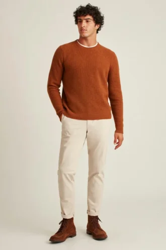 Jersey de cuello redondo con punto de pescador