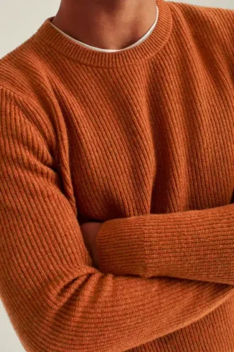 Jersey de cuello redondo con punto de pescador