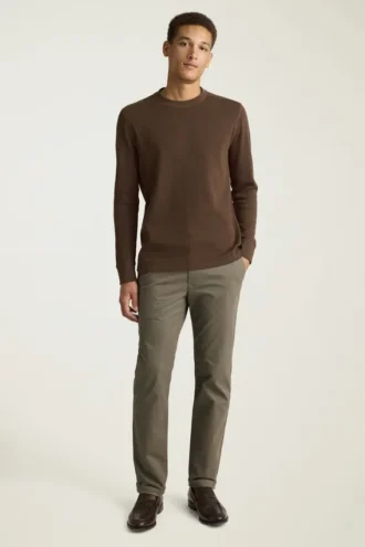 Jersey de cuello redondo con textura de gofre