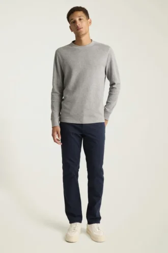 Jersey de cuello redondo con textura de gofre