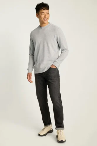 Jersey de cuello redondo con textura de gofre