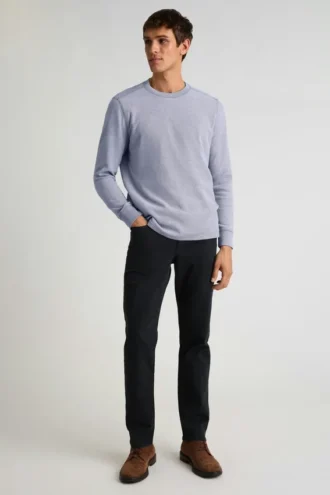 Jersey de cuello redondo con textura de gofre