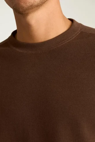 Jersey de cuello redondo con textura de gofre