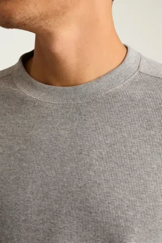 Jersey de cuello redondo con textura de gofre