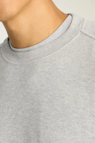 Jersey de cuello redondo con textura de gofre