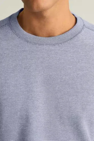 Jersey de cuello redondo con textura de gofre