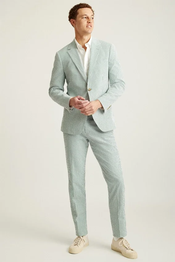 Jetsetter Blazer italiano de seersucker Jetsetter Blazer italiano de seersucker