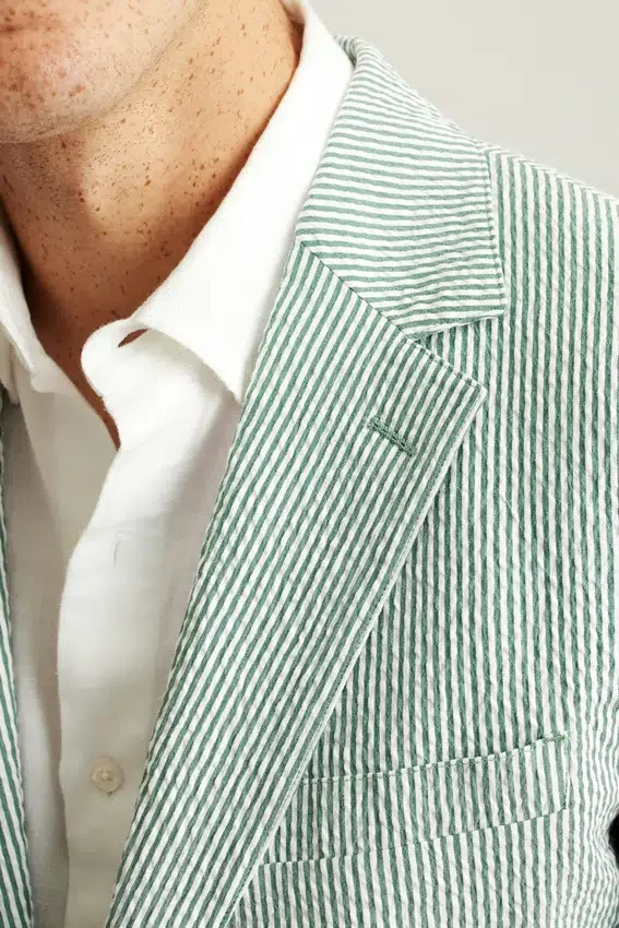 Jetsetter Blazer italiano de seersucker Jetsetter Blazer italiano de seersucker