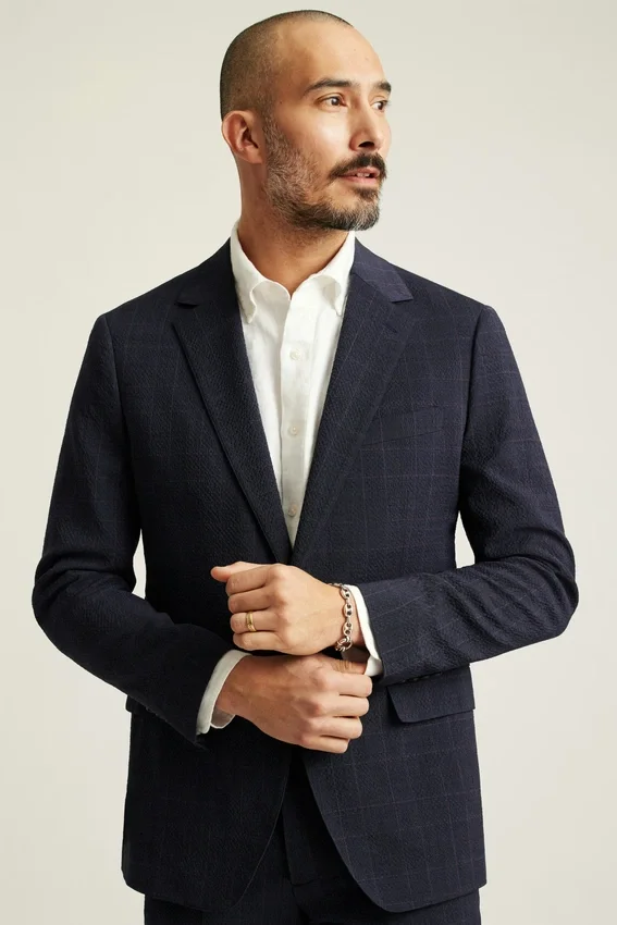 Jetsetter Blazer italiano de seersucker Jetsetter Blazer italiano de seersucker