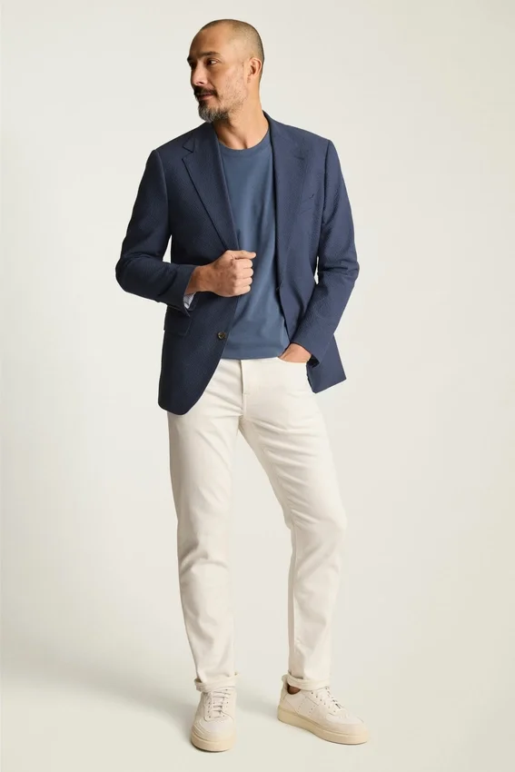 Jetsetter Blazer italiano de seersucker Jetsetter Blazer italiano de seersucker
