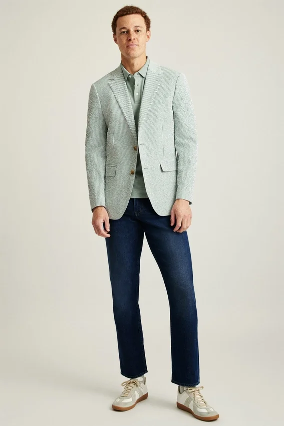 Jetsetter Blazer italiano de seersucker Jetsetter Blazer italiano de seersucker