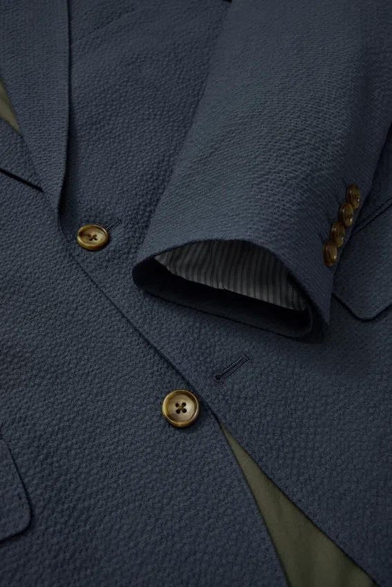 Jetsetter Blazer italiano de seersucker Jetsetter Blazer italiano de seersucker