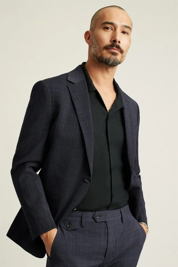 Jetsetter Blazer italiano de seersucker Jetsetter Blazer italiano de seersucker