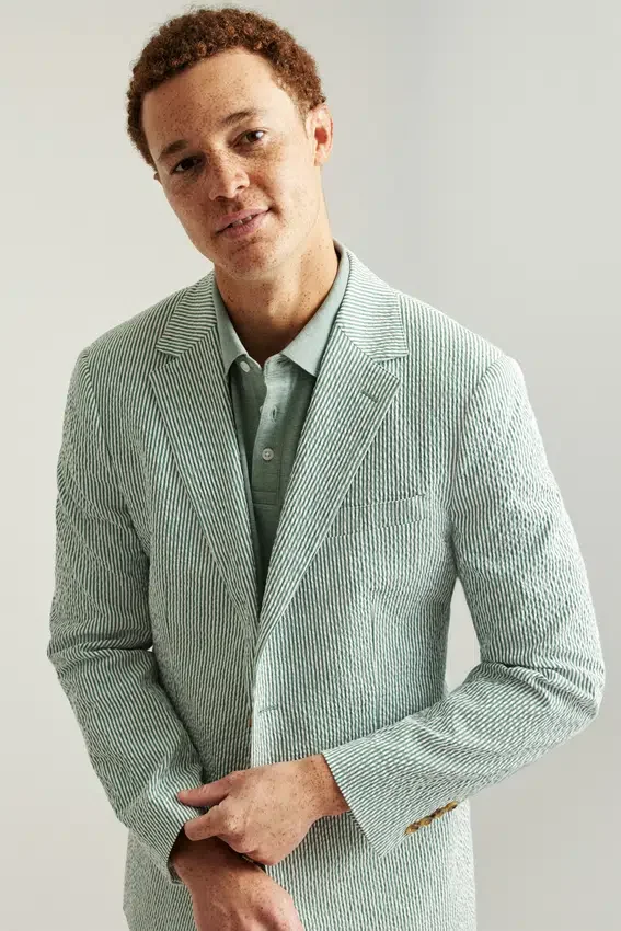 Jetsetter Blazer italiano de seersucker Jetsetter Blazer italiano de seersucker