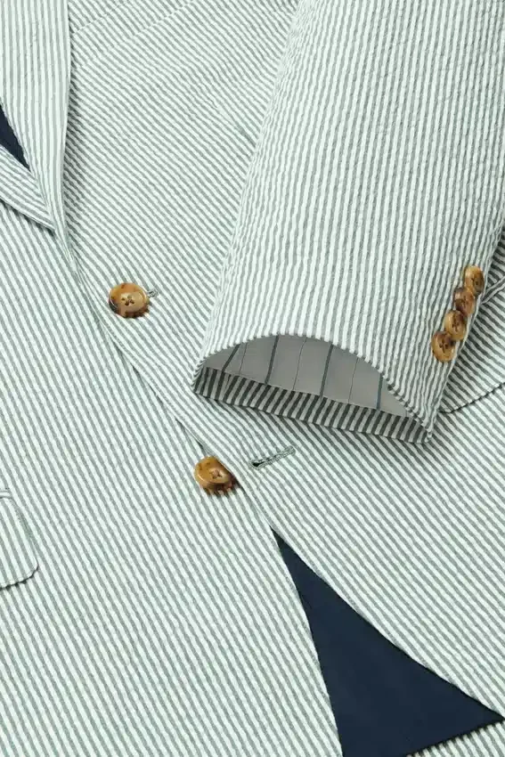 Jetsetter Blazer italiano de seersucker Jetsetter Blazer italiano de seersucker
