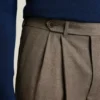 Pantalón de lana plisada italiana
